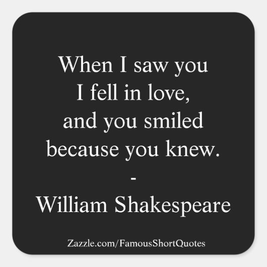 シェークスピア引用文 – 恋に落ちた スクエアシール (正面)