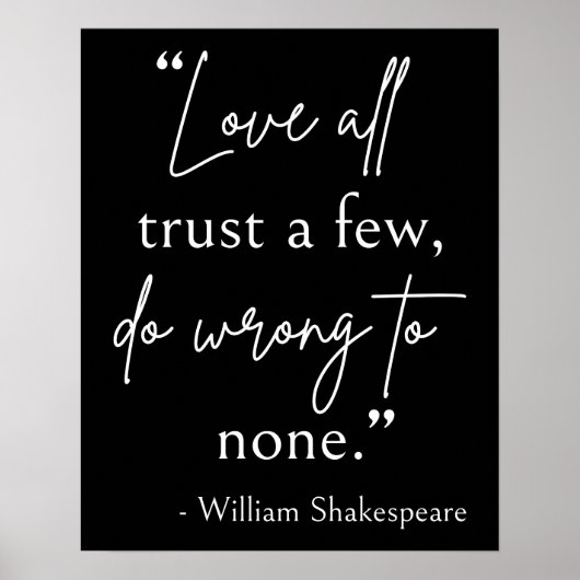 シェークスピア引用文 – 愛、信頼、間違いII ポスター (正面)