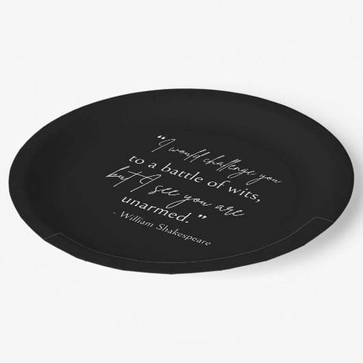 シェークスピア引用文- Battle Of Wits II ペーパープレート (アングル)