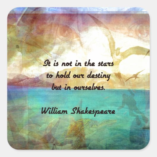 シェークスピア感動的引用文の運命について スクエアシール (正面)