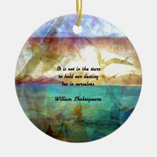 シェークスピア感動的引用文の運命について セラミックオーナメント (正面)