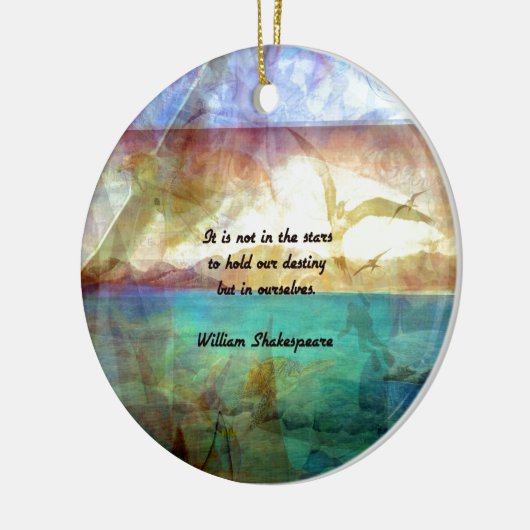 シェークスピア感動的引用文の運命について セラミックオーナメント (左)