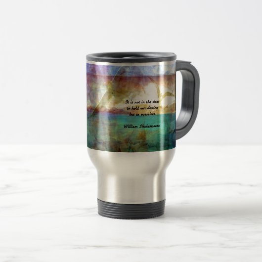 シェークスピア感動的引用文の運命について トラベルマグ (正面右)