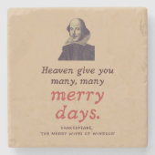 シェークスピア最高の引用文ウィズルネッサンスヴィンテージ ストーンコースター (正面)