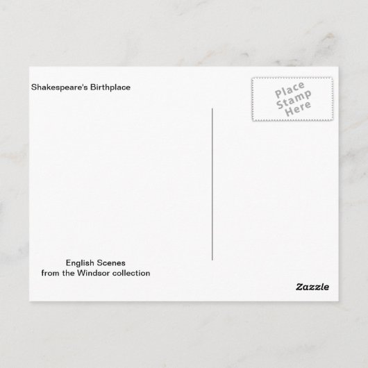シェークスピア発祥の地、イギリスの風景 ポストカード (裏面)