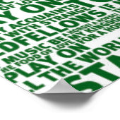 シェークスピア緑色勾配文字デザイン ポスター (角)