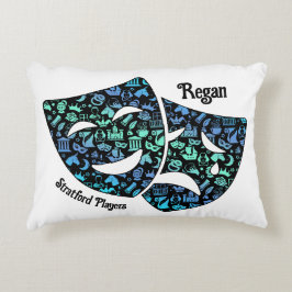 シェークスピア装飾用クッションブルーグリーンブラック アクセントクッション