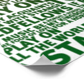 シェークスピア赤緑色勾配文字デザイン ポスター (角)