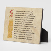 シェークスピア・ソネット18 (XVIII)のパーチメント フォトプラーク (側面)