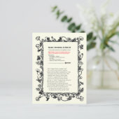 シェークスピア・ソネット# 18 ポストカード (スタンド正面)