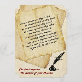 シェークスピア・ラブコンクテーション結婚式招待状 招待状