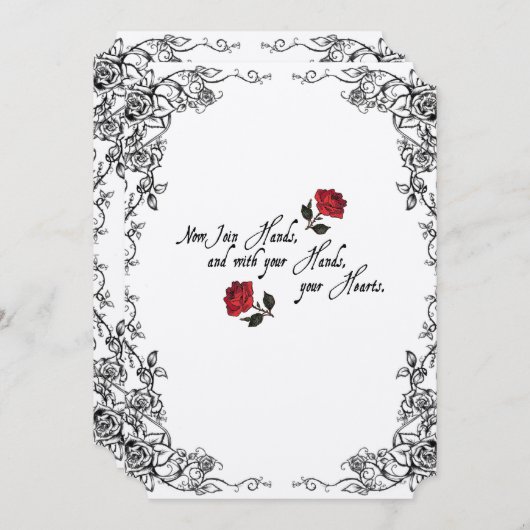 シェークスピア・レッド・ローゼス結婚式招待状 招待状 (正面/裏面)