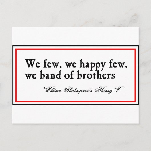 シェークスピア:兄弟のバンド ポストカード (正面)