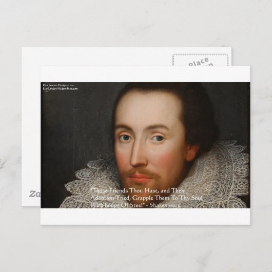 シェークスピア"友人"知恵の引用文ギフト&ティー ポストカード (正面/裏面)