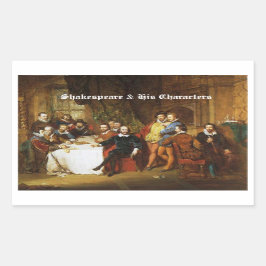 シェークスピア&彼のキャラクターのシール 長方形シール
