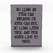 シェークスピア – 男性の限り…... | フォトブロック (正面)