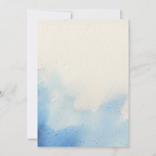 シェーズオブブルーウォーターカラー結婚式招待状 招待状 (裏面)