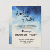 シェーズオブブルーウォーターカラー結婚式招待状 招待状 (正面/裏面)