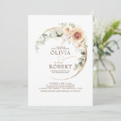 シェーズ自然フラワーズボホエレガントな結婚式 招待状 (スタンド正面)