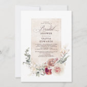 シェーズ自然フラワーズボホエレガントブライダルシャワー 招待状 (正面)