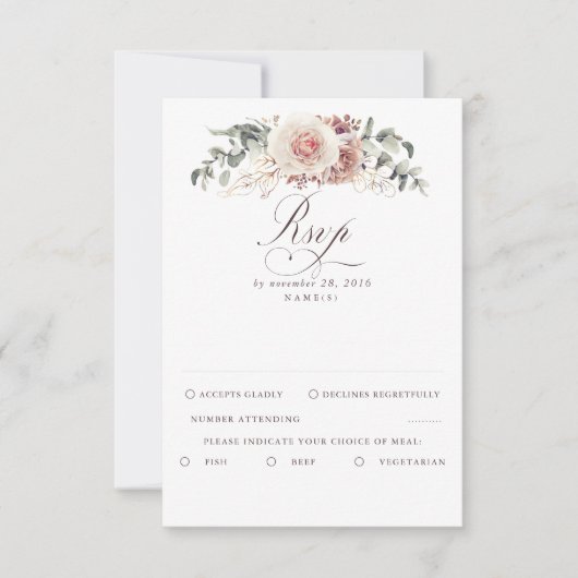 シェーズ自然ベージュボーホウェディングRSVP 出欠カード (正面)