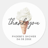 シェーズ ビーン スクープ アップ ヴァニラ ブライダル シャワー フェイバー ラウンドシール (正面)
