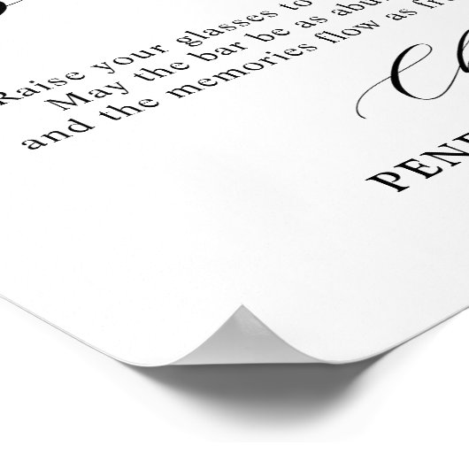 シェーディングオブダスティパープルブライダルシャワーオープンバーサイン ポスター (角)