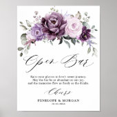 シェーディングオブダスティパープルブライダルシャワーオープンバーサイン ポスター (正面)