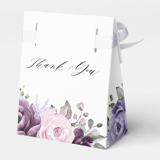 シェーディングオブダスティパープル開花フローラブライダルシャワー フェイバーボックス (裏面サイド)