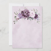 シェーディングオブダスティパープル開花フローラブライダルシャワー 招待状 (裏面)