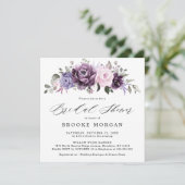 シェーディングオブダスティパープル開花フローラブライダルシャワー 招待状 (スタンド正面)