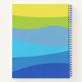 シェーディングオブブルーとライトグリーンデザインカスタム文字 ノートブック (裏面)