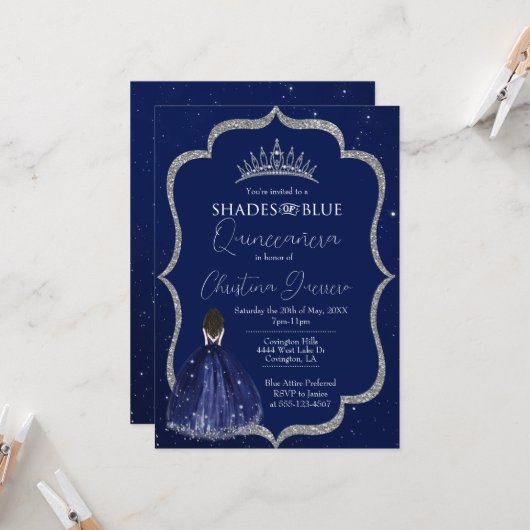 シェーディングオブブルークインセアニラ誕生日招待状 カード (正面/裏面インサイチュ)
