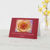 シェーディングバラ-誕生日 カード (黄色い花)