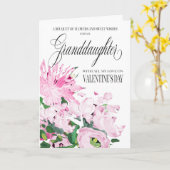 シェーディングピンクフローラブーケバレンタイングランドドーター カード (黄色い花)