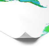 シェーディングレリーフ、 浮き彫りワールドマップポスター ポスター (角)