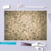 シェードと明るい金ゴールドダマスクシームレスパターン 薄葉紙 (クラフト)