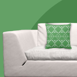 シェードと緑の三角形パターン装飾用クッション クッション