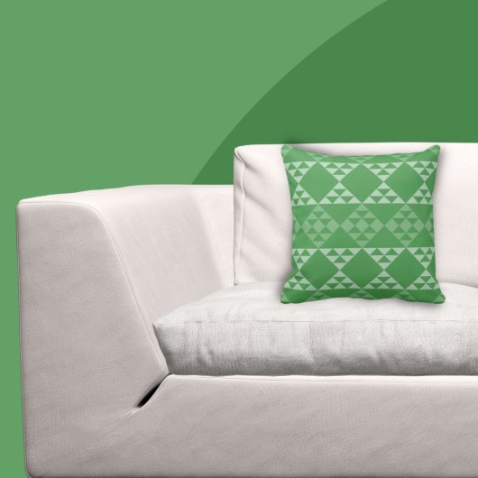 シェードと緑の三角形パターン装飾用クッション クッション