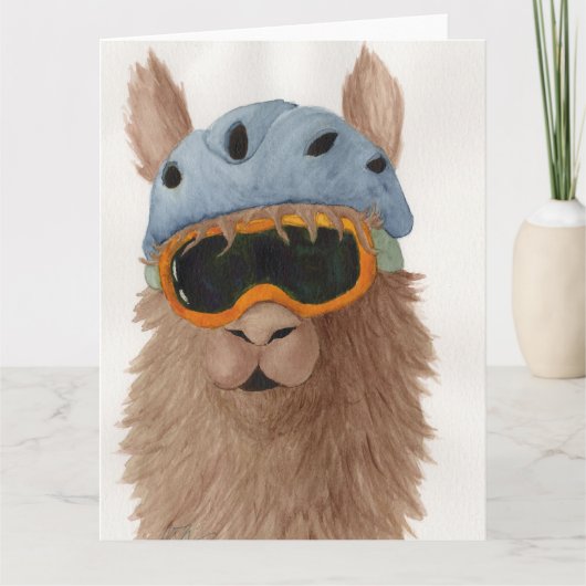 シェードのラマ:1月グリーティングカード 8.5"x11" サンキューカード (正面)