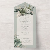 シェードオブセージ緑フローラ オールインワン招待状 (内側)