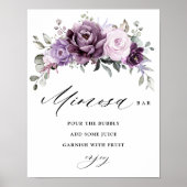 シェードオブダスティパープルブライダルシャワーミモザバー ポスター (正面)