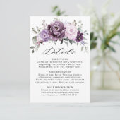 シェードオブダスティパープル開花フローラ結婚の詳細 エンクロージャーカード (スタンド正面)