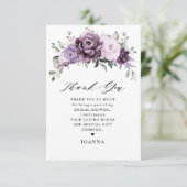 シェードオブダスティパープル開花ムーディブライダルシャワー サンキューカード (スタンド正面)