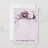 シェードオブダスティパープル開花ムーディブライダルシャワー サンキューカード (裏面)