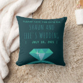 シェードオブティール(緑がかった色)ダイヤモンドリングや輪保存日 クッション (ブランケット)