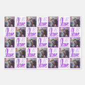 シェードオブパープルクリスマスフォト3ギフト ラッピングペーパーシート (正面3)