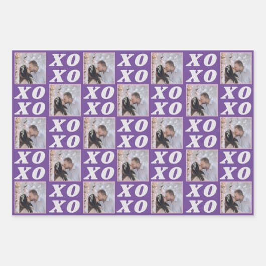 シェードオブパープルクリスマスフォト3ギフト ラッピングペーパーシート (正面2)