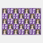 シェードオブパープルクリスマスフォト3ギフト ラッピングペーパーシート (正面)