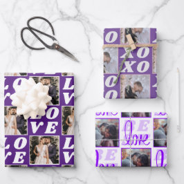 シェードオブパープルクリスマスフォト3ギフト ラッピングペーパーシート